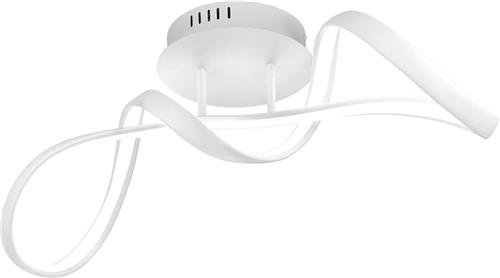 LED Plafondlamp - Plafondverlichting - Torna Peruino - 28W - Natuurlijk Wit 4000K - Dimbaar - Rond - Mat Wit - Aluminium