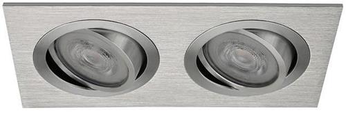Platte inbouwspot Gaute -Dubbel Chrome -Extra Warm Wit -Dimbaar -3.8W -RTM Lighting LED