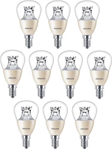 10 stuks Philips LED Kogellamp E14 2.8W/827-822 250lm Helder Dimtone