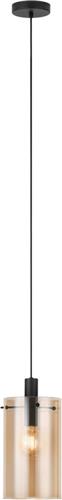 EGLO Polverara Hanglamp - 1 lichts - Ø18 cm - E27 - Glas - Zwart