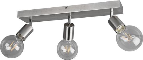 LED Plafondspot - Trion Zuncka - E27 Fitting - 3-lichts - Rechthoek - Mat Nikkel - Aluminium