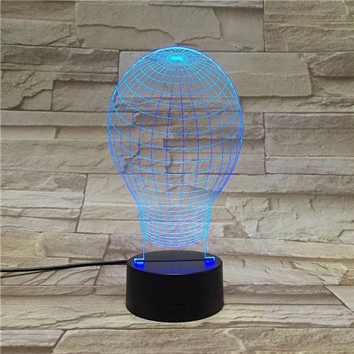 3D Led Lamp Met Gravering - RGB 7 Kleuren - Gloeilamp