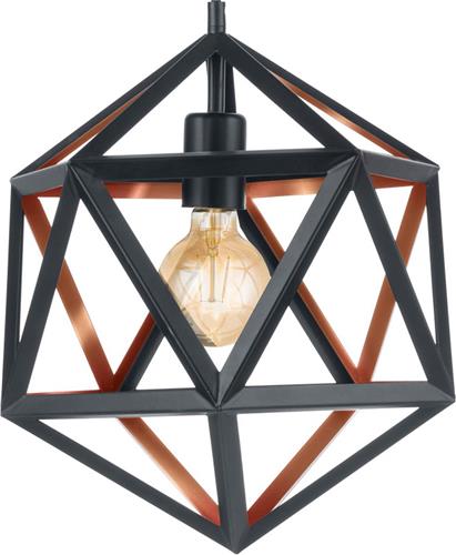 EGLO Embleton 1 - Hanglamp - E27 - Ø 30,5 cm - Zwart/Koper