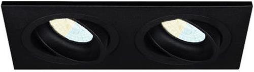 Inbouwspot Anas met Philips HUE White Ambiance - inbouw spot - Zwart - dubbele verdiepte spot - Voor binnen / woonkamer / keuken / slaapkamer - IP20 - GU10 - Buitendiameter: Dubbele spot - boorgat: Vierkante uitsparing - min. Inbouwdiepte: 70MM