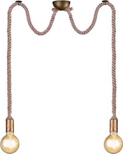 LED Hanglamp - Hangverlichting - Torna Robin - E27 Fitting - 2-lichts - Rond - Oud Brons - Aluminium