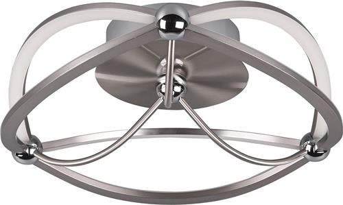 LED Plafondlamp - Plafondverlichting - Torna Charis - 20W - Warm Wit 3000K - Dimbaar - Rond - Mat Nikkel - Aluminium