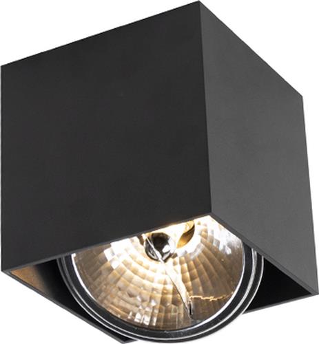QAZQA box - Moderne Plafondspot | Spotje | Opbouwspot - 1 lichts - L 12 cm - Zwart - Woonkamer | Slaapkamer | Keuken