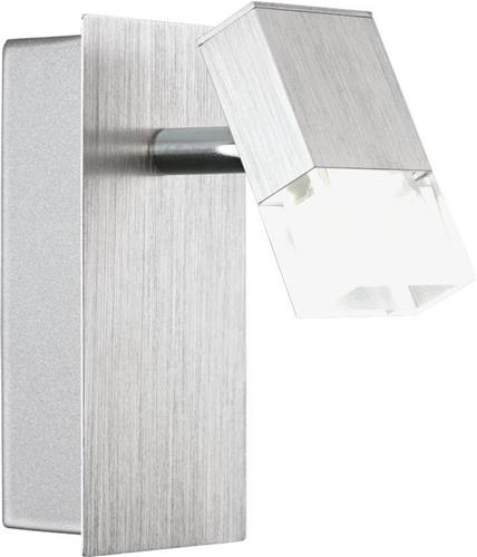 EGLO Gemini 1 - Spot - 1 Lichts - Aluminium-Geborsteld - Helder, Gesatineerd