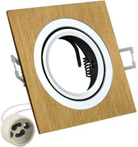 Inbouw spot GU10 - aluminium - vierkant armatuur - geborsteld - goud/zilver 92mm