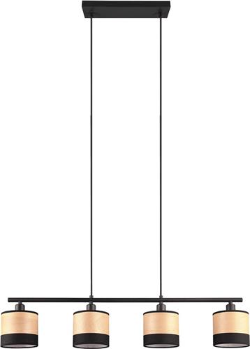 LED Hanglamp - Trion Lazo - E14 Fitting - 4-lichts - Rechthoek - Mat Zwart - Metaal