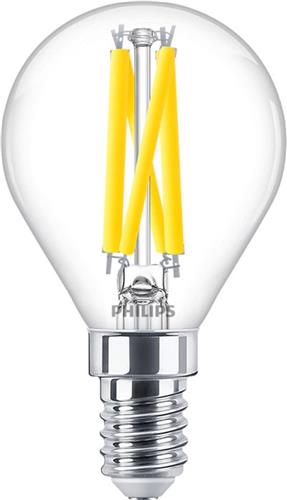 Philips - LED Filament Helder Glas - P45 Kogellamp - E14 fitting - 5.9W 806lm - DTW 922-927 Dim To Warm | Beste Kleurweergave - Dimtone Dimbaar