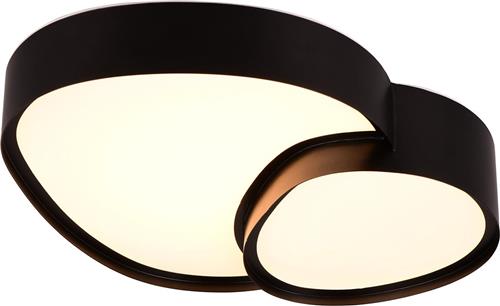 LED Plafondlamp - Torna Shine - 21W - Aanpasbare Kleur - Dimbaar - Afstandsbediening - Mat Zwart - Metaal