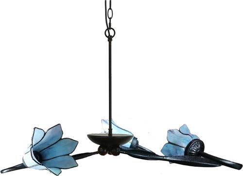 Art Deco Trade - 3 lichts Kroonluchter Lovely Gentian Blue