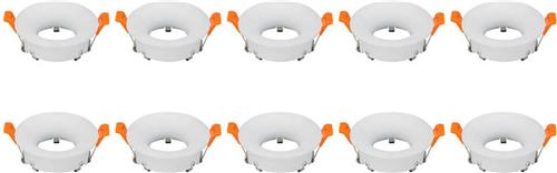 Spot Armatuur 10 Pack - GU10 Inbouwspot - Rond - Wit - Aluminium - Ø85mm
