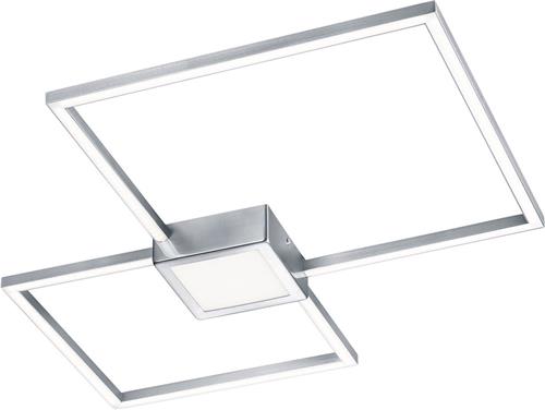 LED Plafondlamp - Trion Hydro - 28W - Warm Wit 3000K - Dimbaar - Vierkant - Mat Nikkel - Aluminium