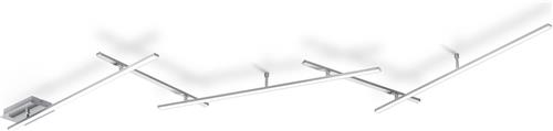 LED Plafondlamp - Trion Undiro - 9W - Warm Wit 3000K - 5-lichts - Dimbaar - Rechthoek - Mat Nikkel - Aluminium