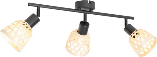 QAZQA rayan - Oosterse Plafondspot | Spotje | Opbouwspot - 3 lichts - L 67 cm - Naturel - Woonkamer | Slaapkamer | Keuken