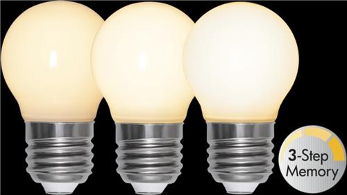 3 standen - Kogellamp - E27 - 4W - Extra Warm Wit - 2700K - Opaal
