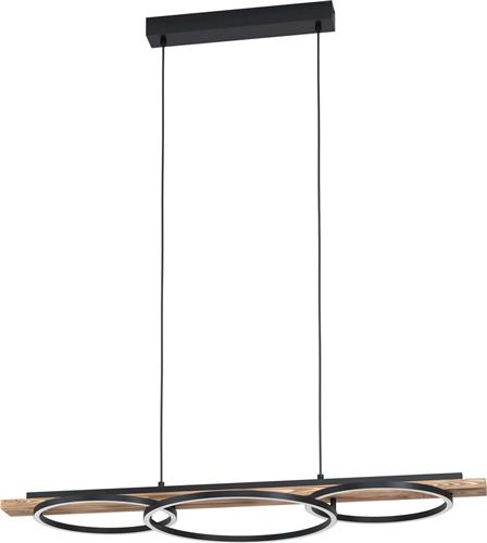 EGLO Boyal Hanglamp - 101 cm - Grof houtnerf, Staal - Bruin