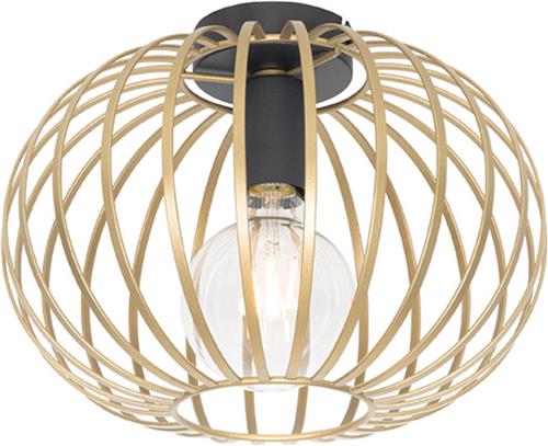 QAZQA johanna - Design Plafondlamp - 1 lichts - Ø 300 mm - Goud/messing - Woonkamer | Slaapkamer | Keuken