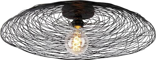 Lindby - plafondlamp - 1licht - IJzer - H: 15 cm - E27 - zwart