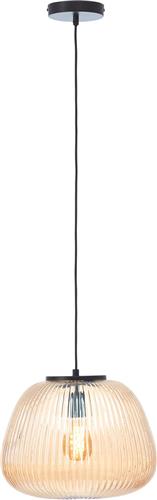 Brilliant Kaizen - Hanglamp - Glas - 1xE27 Max 40W - Amber/zwart