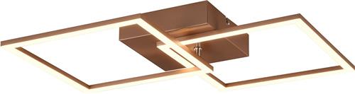 LED Plafondlamp - Plafondverlichting - Torna Square - 20W - Warm Wit 3000K - Vierkant - Coffee - Metaal