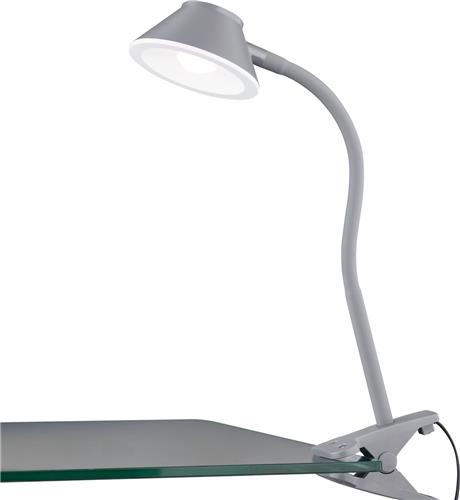 LED Klemlamp - Trion Berky - 3.5W - Warm Wit 3000K - Titaan - Kunststof
