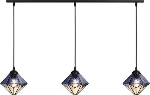 Art Deco Trade - 3 x Tiffany Akira Blue aan plafondbalk