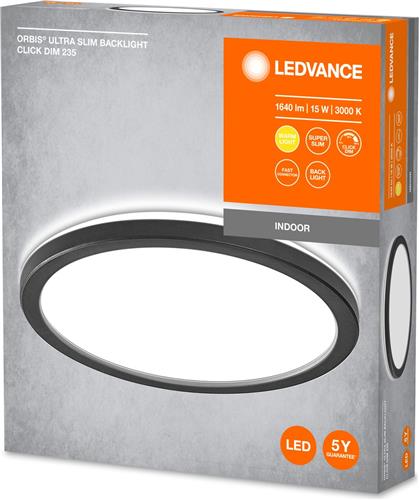 LEDVANCE ORBIS ClickDim plafondlamp 235mm, dimbaar, zwart
