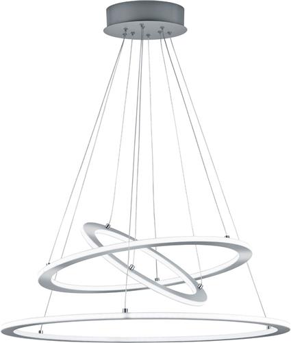 LED Hanglamp - Torna Duban - 75W - Warm Wit 3000K - Dimbaar - Rond - Mat Nikkel - Aluminium
