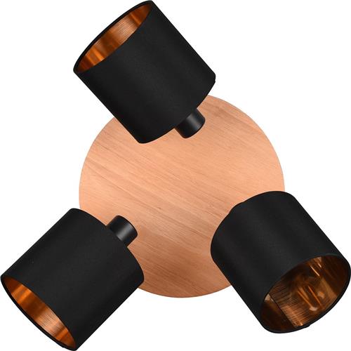 LED Plafondspot - Plafondverlichting - Trion Torry - E14 Fitting - 3-lichts - Rond - Mat Bruin - Aluminium