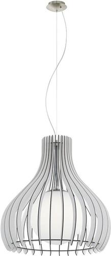 EGLO Tindori - Hanglamp - 1 Lichts - Nikkel-Mat - Wit