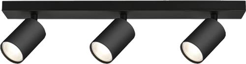 LED Plafondspot - Brinton Betin - GU10 Fitting - 3-lichts - Rond - Mat Zwart - Kantelbaar - Aluminium