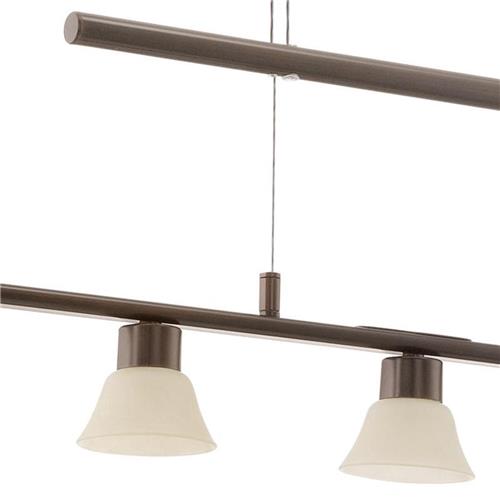 EGLO Tufara - Hanglamp - 5 Lichts - Donkerbruin - Beige, Wit