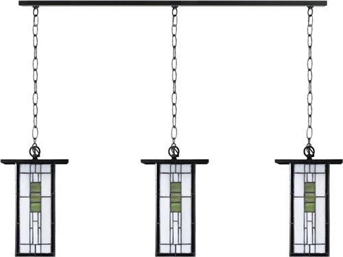 Art Deco Trade - 3 x Tiffany So Long Frank Lloyd Wright met ketting aan plafondbalk