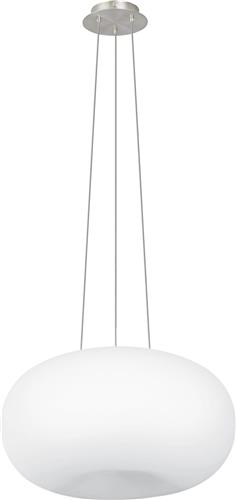 EGLO Optica - Hanglamp - 2 Lichts - Ø445mm. - Nikkel-Mat - Wit