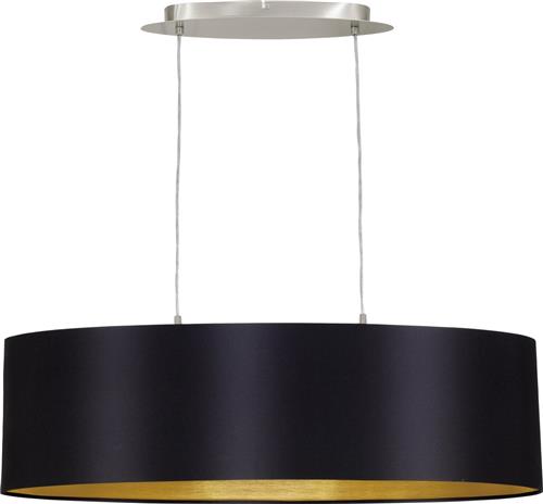 EGLO Maserlo - Hanglamp - 2 Lichts - Lengte 78cm - Nikkel-Mat - Zwart, Goud