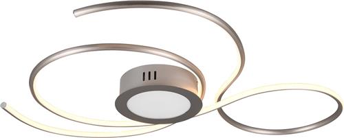 LED Plafondlamp - Plafondverlichting - Trion Jivino - 48W - Aanpasbare Kleur - Dimbaar - Rond - Mat Nikkel - Aluminium