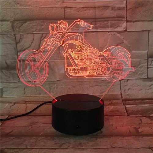 3D Led Lamp Met Gravering - RGB 7 Kleuren - Chopper
