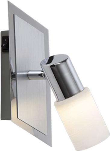 OSRAM - LED Wandspot - Torna Clupo - 4W - Warm Wit 3000K - 1-lichts - Rechthoek - Mat Chroom - Aluminium