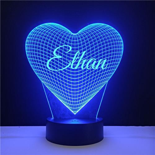 3D LED Lamp - Hart Met Naam - Ethan