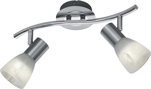 LED Plafondspot - Trion Levino - E14 Fitting - Warm Wit 3000K - 2-lichts - Rechthoek - Mat Nikkel - Aluminium
