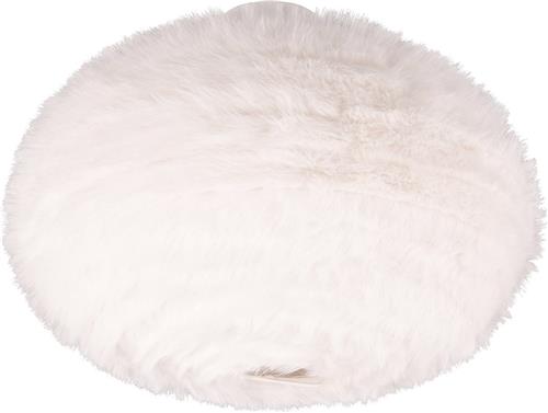 LED Plafondlamp - Plafondverlichting - Trion Fluffy - E27 Fitting - Rond - Taupe - Synthetisch Pluche