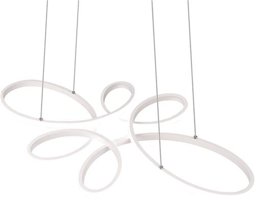 LED Hanglamp - Trion Crowl - 32W - Natuurlijk Wit 4000K - Dimbaar - Rond - Mat Wit - Metaal