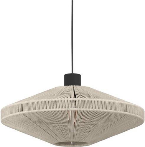 EGLO Midsumer Hanglamp - E27 - Ø 38 cm - Zwart/Crème - Textiel