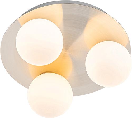 QAZQA cederic - Moderne Plafondlamp - 3 lichts - Ø 23 cm - Staal - Buitenverlichting