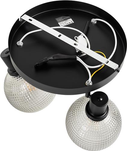QAZQA chico - Design Plafondspot | Spotje | Opbouwspot - 3 lichts - Ø 43 cm - Zwart - Woonkamer | Slaapkamer | Keuken
