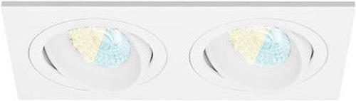 Inbouwspot Finsar met Philips HUE White Ambiance - spot - Wit - dubbele verdiepte spot - Voor binnen / woonkamer / keuken / slaapkamer - IP20 - GU10 - Buitendiameter: Dubbele spot - boorgat: Vierkante uitsparing - min. Inbouwdiepte: 70MM