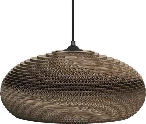 LEDVANCE hanglamp Decor Cardboard Drop bruin van golfkarton, lichtgewicht, E27, 400 mm diameter, lampenkap van gerecycled materiaal, duurzaam dankzij vervangbare lichtbron, eenvoudig te installeren